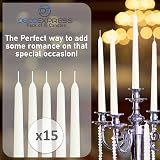DECO EXPRESS Candles Set 15 Pack Classic Dripless Tapered Unscented White view 5