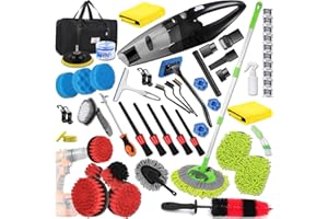 GASLIKE 59PCS Car Cleaning kit, Car Detailing kit with Car Vacuum, Car Detailing Brush Set, Car Cleaning Supplies, Car Wash Kit, Car Wash Brush & Wheel Brush, Car Accessories for Women and Men Gift