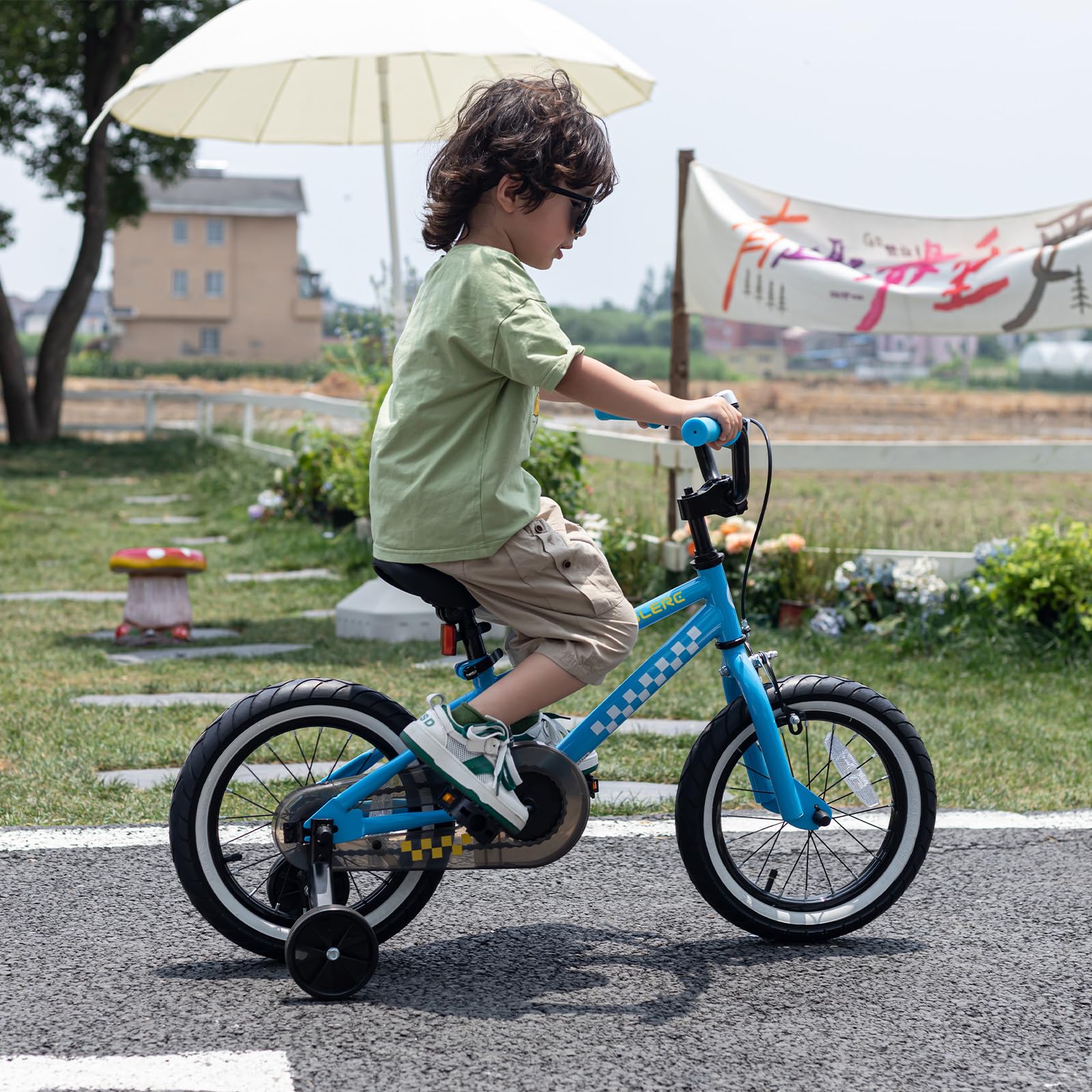 Glerc NuNu 12 14 16 Inch Kids Bike BMX Style for 2-8 Years Old Boys Girls, Toddler Bicycles with Training Wheels & Coaster Brake, Multiple Colors