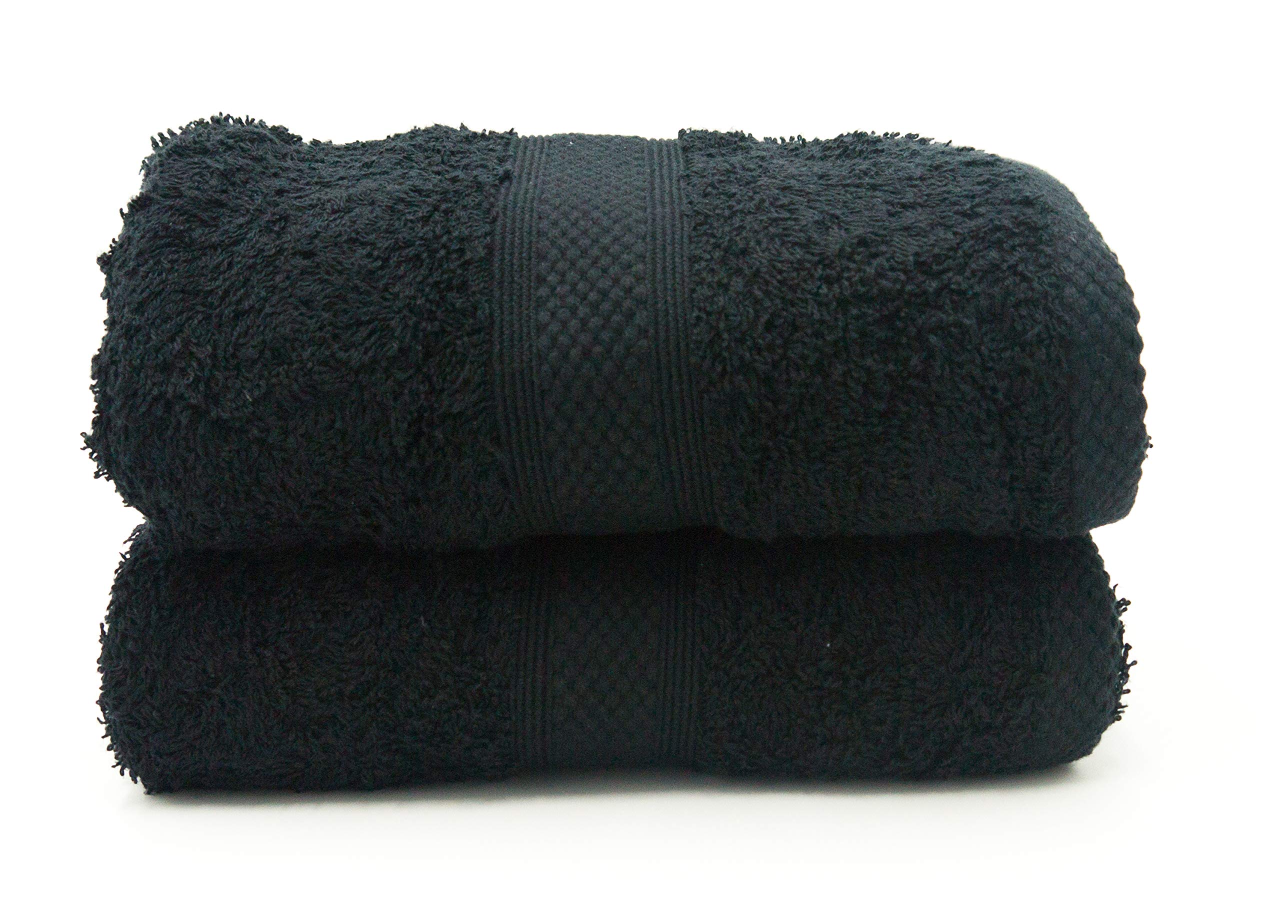 Lex's Linens Pack of 2 100% Combed Cotton Black Hand Towels