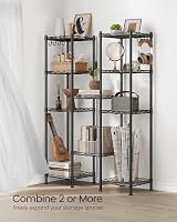 SONGMICS Bathroom Shelf 5-Tier Metal Rack 100 kg Load 123.5 cm Black view 5