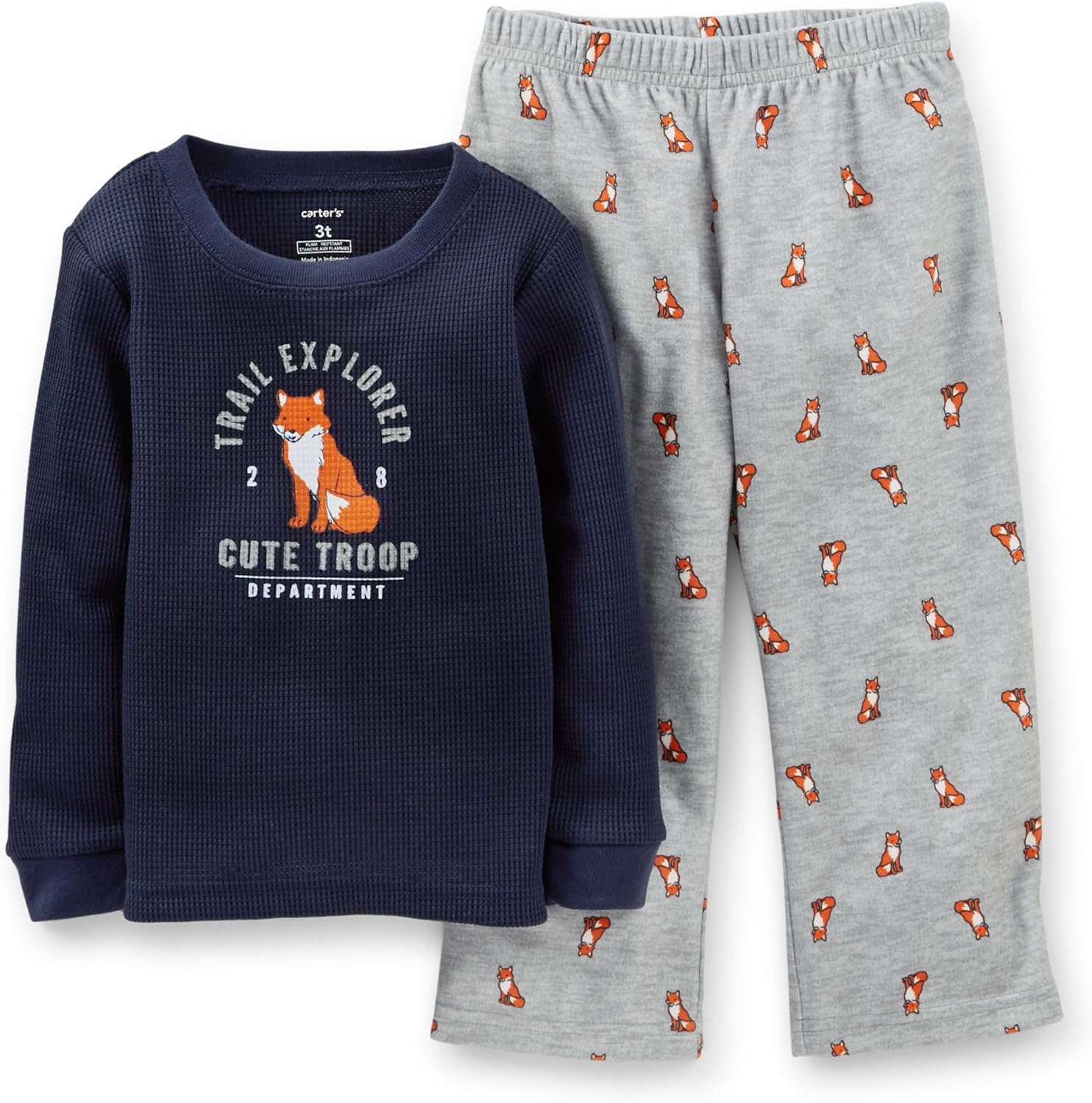 Carter's Big Boys Pajamas 2 Pc Thermal and Fleece Pjs Set