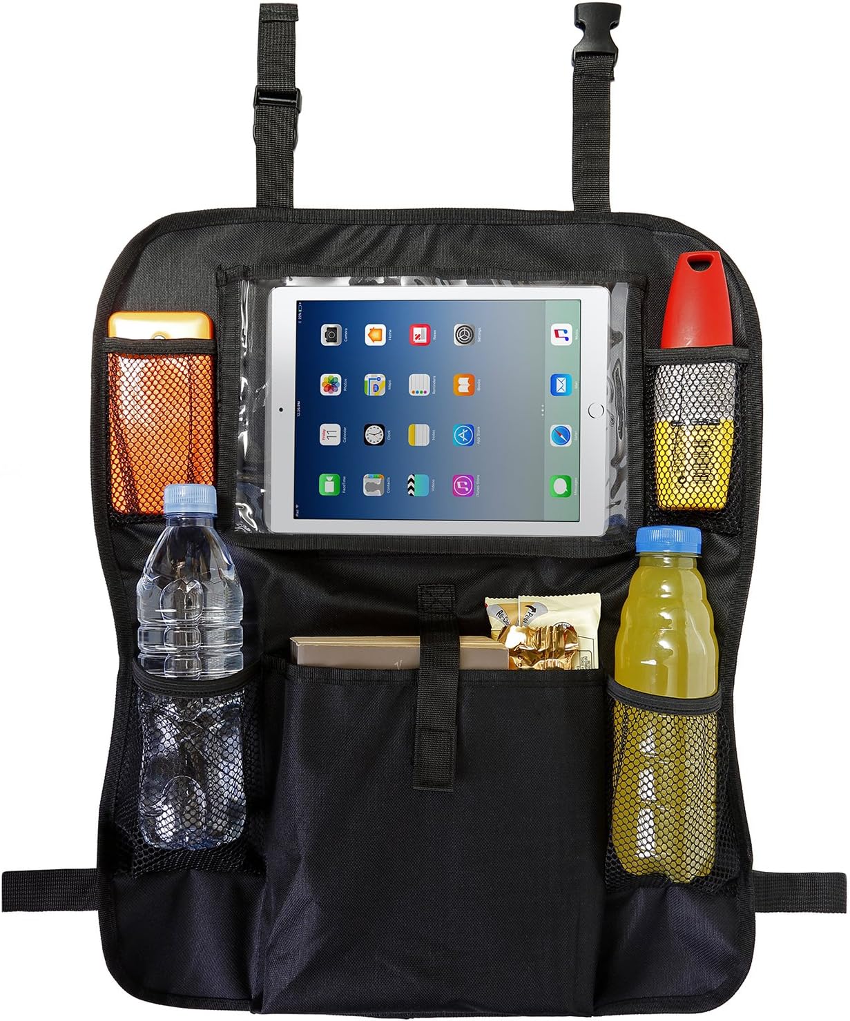 Rymerce Car Back Seat Organiser Kids with Tablet Holder iPad Kick Mat Protector Storage