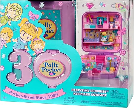 Amazon.es: Polly Pocket - Maletín del 30 aniversario Partytime Surprise, muñeca con accesorios (Mattel GJJ51): Juguetes y juegos