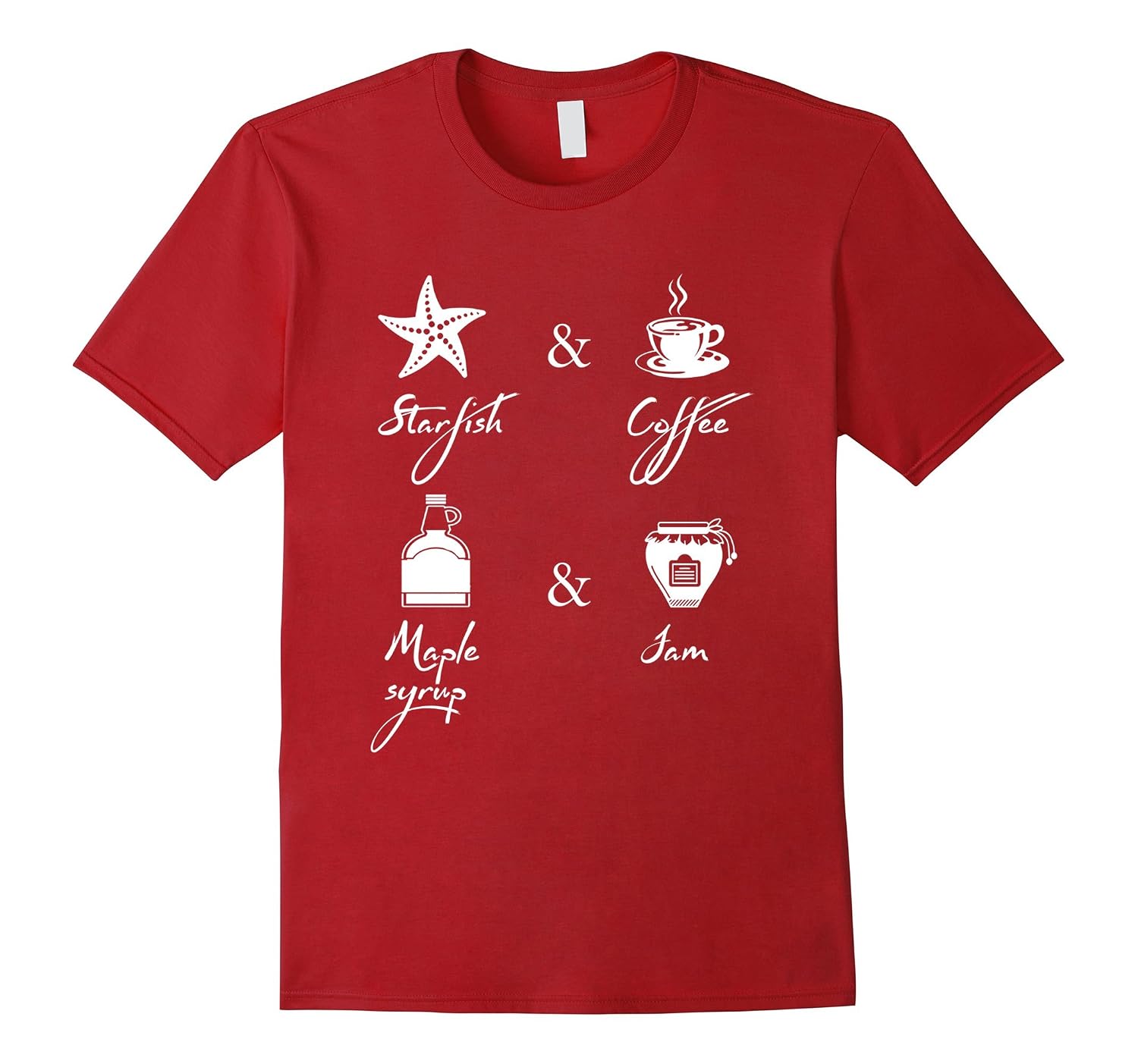 Starfish and coffee maple syrup and jam 