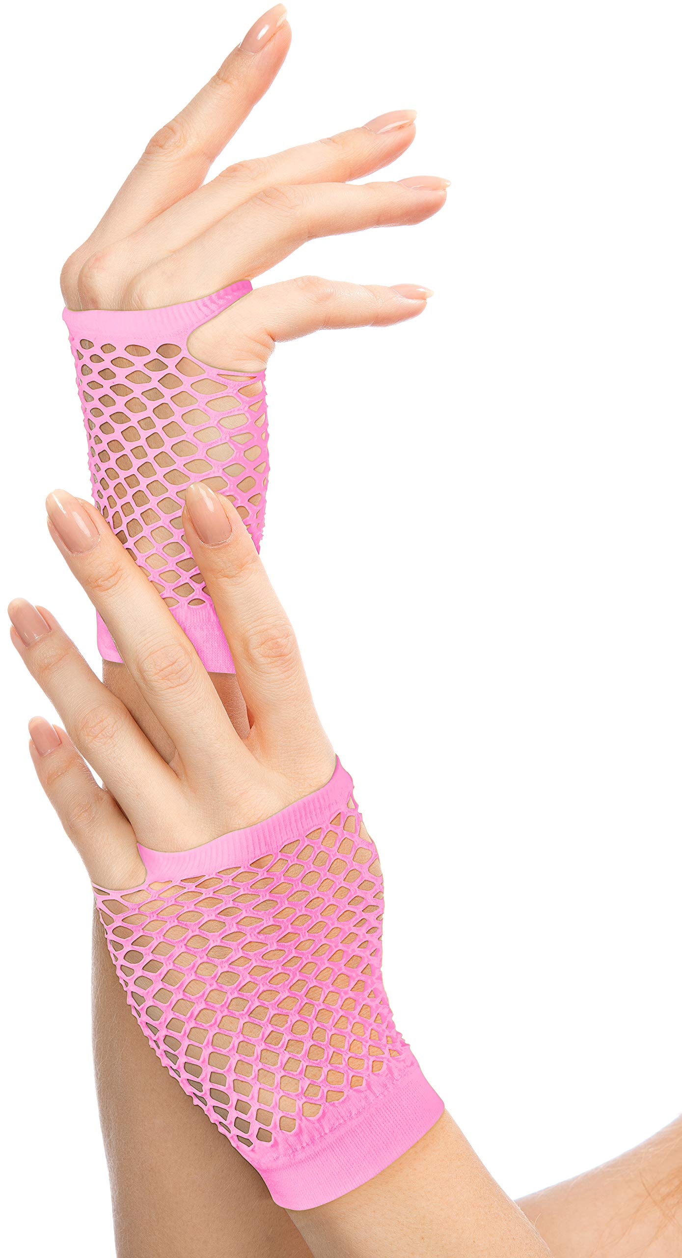 Balinco Rocking Fishnet Gloves 80s / 90s for Ladies & Girls (Pink)