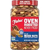 Fisher Oven Roasted Never Fried Deluxe Mixed Nuts, 24 Ounces | Pack Of 1, Almonds, Cashews, Pecans, Pistachios, Healthy Snacks For Adults, Made With Sea Salt, No Added Oil, Gluten Free
