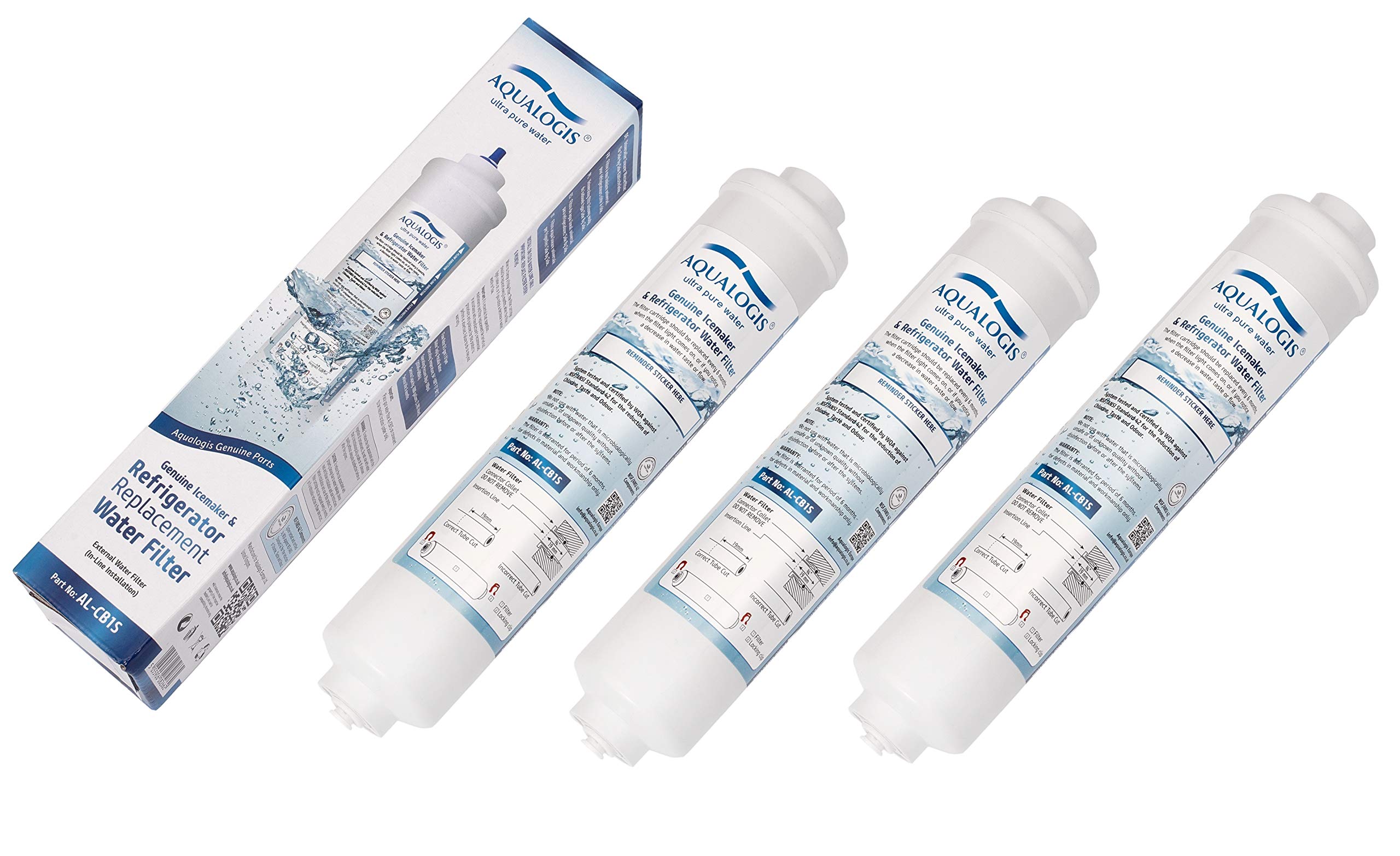 Aqualogis Refrigerator Water Filter Compatible with Samsung DA29-10105J, Hafex/Exp DA2010CB, WSF-100, EF9603 (3pack)