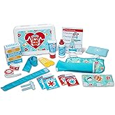 Melissa & Doug Get Well First Aid Kit Play Set – 25 Toy PiecesPretend Play Reusable Bandages