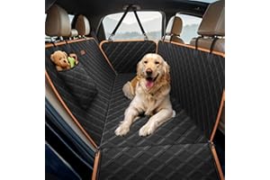 Lantoo Dog Seat Cover, Upgrade Large Back Seat Pet Seat Cover Hammock for Cars, Trucks, SUVs with Nonslip Backing, Side Flaps, Waterproof, Soft (Black)