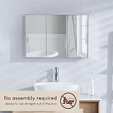Bath Vida Tiano Triple Mirror Wall Mounted Stainless Steel Bathroom Cabinet view 8