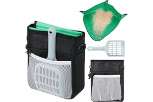 BOUTICOL 3 PCS Travel Litter Box Set Including Portable Litter Box Collapsible Cat Travel Bag and Cat Litter Scoop Portable Cat Litter Box for Travel