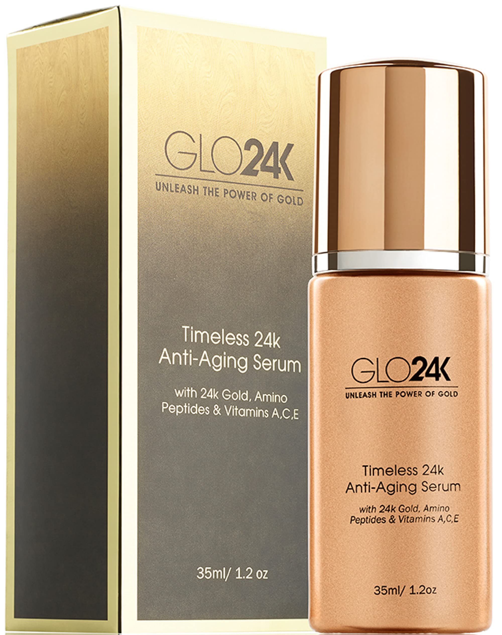 GLO24K 24k Gold Anti-Aging Serum with Vitamins C and E