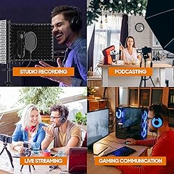 Studio Recording Microphone Isolation Shield with