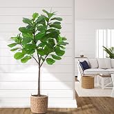 Garvee 5.8FT Artificial Fiddle Leaf Fig Tree | Lifelike Faux Ficus Lyrata Floor Plant for Living Room &amp; Office, Low Maintenance Large Fake Tree, Indoor Housewarming Gift