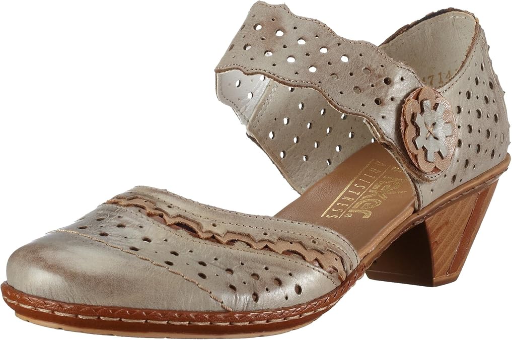 Rieker Scarpe Con Plateau Donna: Pelle Morbida, Chiusura A Strappo, Suola In Plastica, Comode E Alla Moda