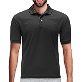 Premium Wear Men's Polo T-Shirt, High Moisture Wicking Dry Fit Performance Short-Sleeve Polo T-Shirt w Collar for Golf Tennis