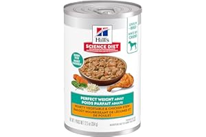 Hill's Science Diet Adult Perfect Weight Vegetable & Chicken Stew Canned Dog Food for Healthy Weight, 12.5 oz, 12 Pack