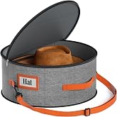 SLEEPING LAMB Cowboy Hat Box for Travel, Hat Storage Box with PP Boards | 16.5&rsquo;&rsquo; Stackable Hat Box for Women Storage Wide Brims Caps Organizer in Closet, Foldable Hat Travel Case for Men Carry, Grey