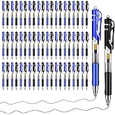 Kifmurase 200 Pcs Retractable Ballpoint Pen Bulk Medium Point 1.0mm Smooth Writing Pens with Grip, Blue & Black Ink Gel Pens for Work Journal Writting Office School Supplies