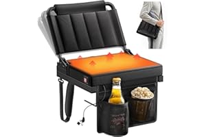 Stadium Seats with Back Support for Bleachers, Portable 5-Angles and Adjustable Height Thick Cushion Seat with Cup Holder Sto