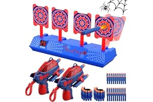 Aooess Shooting Toy for 3-12 Year Old Boys: Spider Shooting Target with 2 Foam Dart Toy Blaste, Spider Toys for Boys 4-6, Dart Guns for Kid, Target Toys Shooting Game for Kids Ages 3+