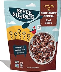 Seven Sundays Sunflower Cereal, Real Cocoa, 8 Oz Bag, Grain & Gluten Free, 5g Upcycled Protein, 1g Added Sugar, Crunchy Choco