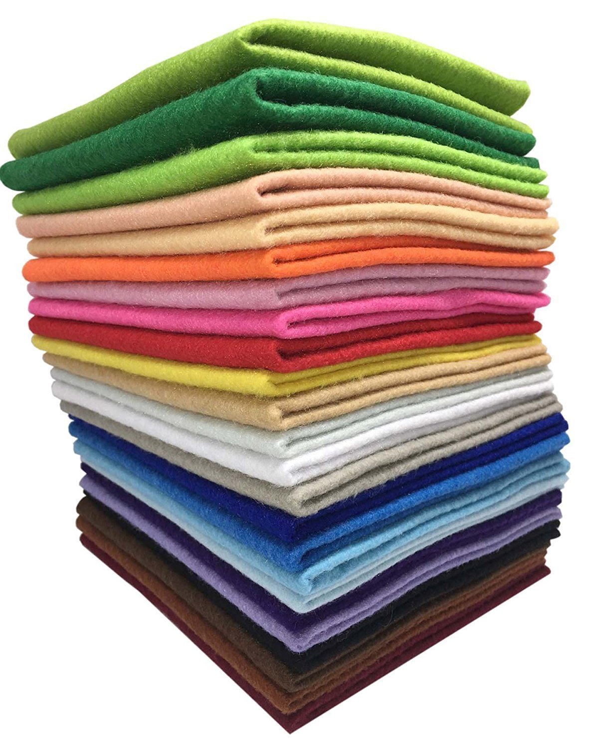 7 Fogli Di Feltro Acrilico Colorato 45x45cm - Kit Fai Da Te Per Cucito E Lavoretti Con Fili Inclusi - Tema Invernale - 3