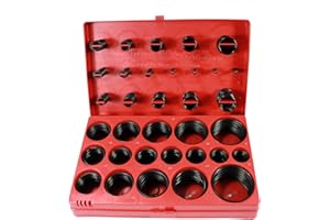 HFS(R) Rubber O-Ring Assortment Kit Automotive Seal Rubber Gasket Universal Replacement O-Rings 407 PCS (SAE)