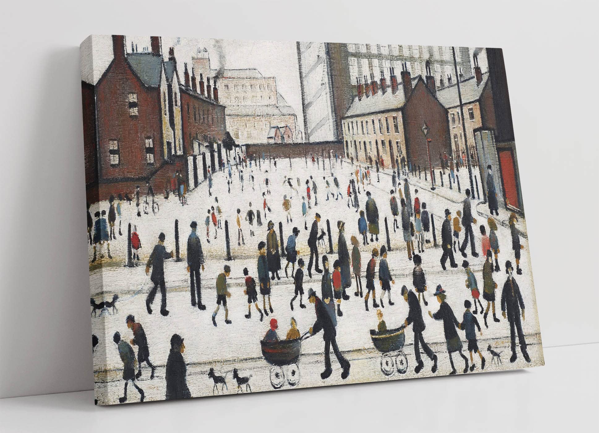 Winter in Pendlebury CANVAS WALL ART PRINT PICTURE PAINTING Ls Lowry style (18in x 12in / 45cm x 30cm)