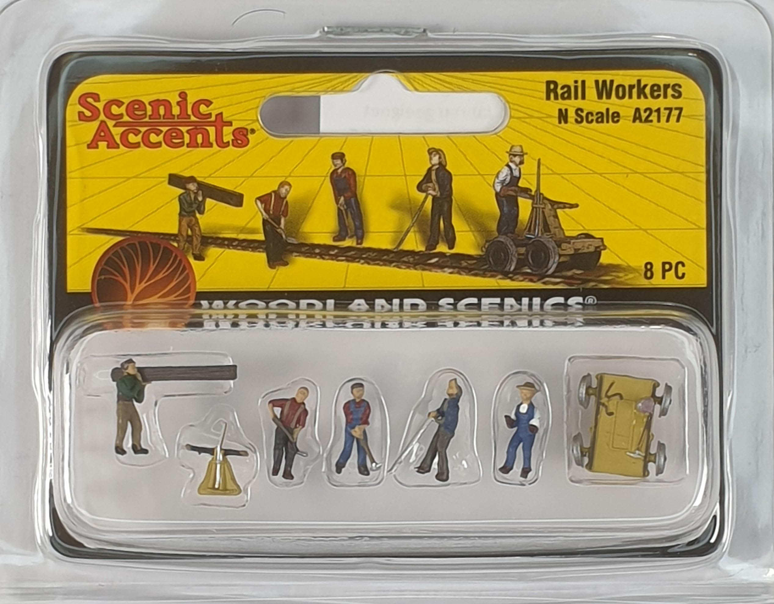 Woodland Scenics WA2177 Track Worker with Draisine Hand Lever Trolley Figures Track N 1:160 Track Rail Workers A2177