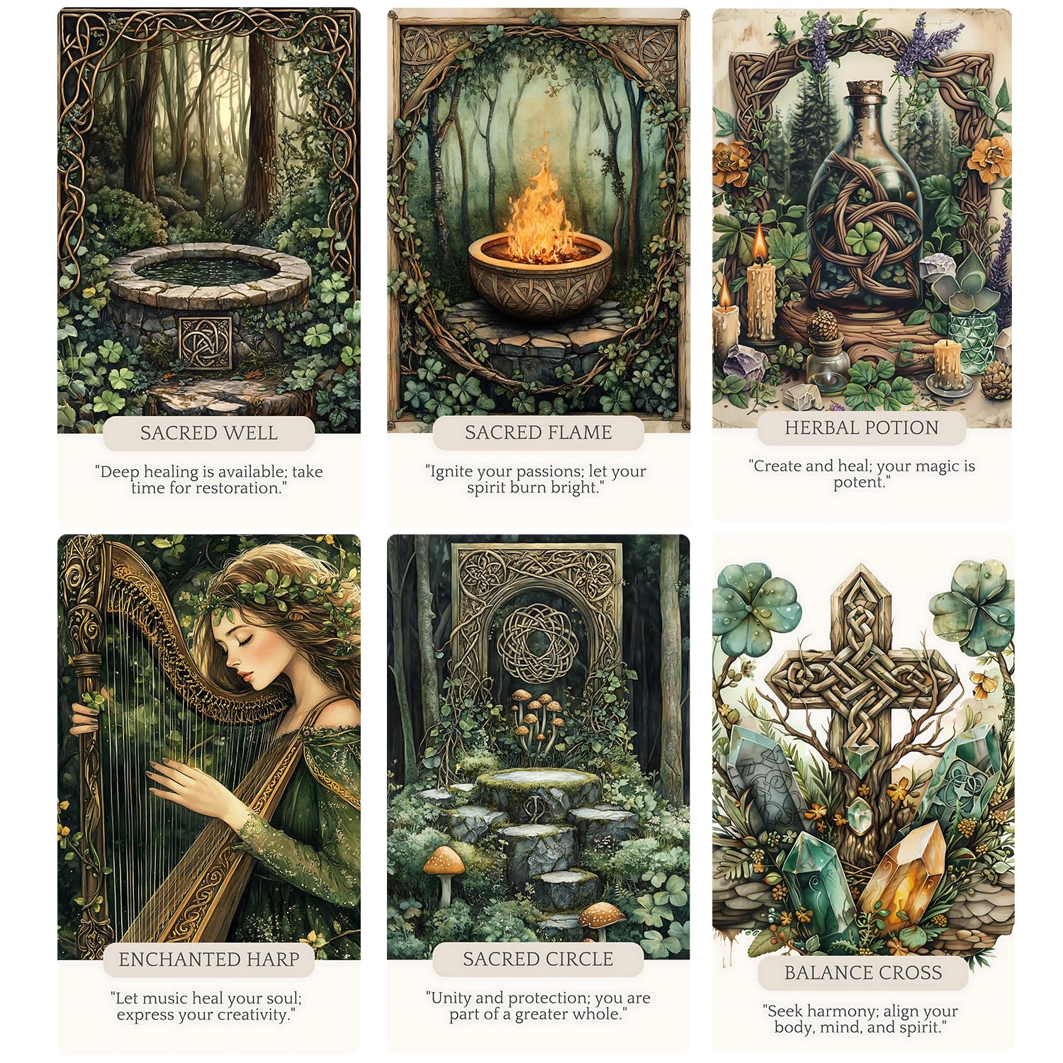 Celtic Magic Oracle Cards, Tarot Card, Oracle Cards for Beginners, Holistic Affirmations Wicca, Perfect for Creating a Magical and Personalized Deck, Create Your Magical Deck for Spiritual Practice