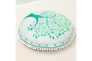 Turnextte 32 in Meditation Floor Cushion, Round Large Floor Pillow for Adult, Yoga Pillows for Sitting On Floor, Boho, Memory Foam Filling