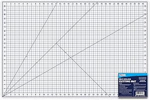 U.S. Art Supply 24" x 36" WHITE/BLUE Professional Self Healing 5-6 Layer Double Sided Durable Non-Slip PVC Cutting Mat Great for Scrapbooking, Quilting, Sewing and all Arts & Crafts Projects