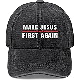 Make Jesus First Again Hat Jesus Hats for Womens Mens & Sun Hats & Dad Hats & Cowboy Hats & Bucket Hat &