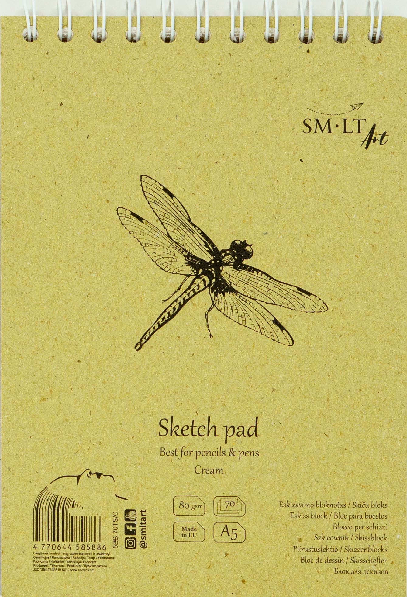 SM-LT Spiral Pad – Drawing – Cream – A5 – 70 Sheets – 80 g/m²