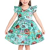 Toddler Girls Dress Causal Flutter Sleeve Ruffle Bottom Dress Summer Clothes