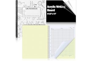Affrolling 2 Pack Carbonless Chemistry Lab Notebook Carbon Copy 8.5'' x 11'' Laboratory Engineering Computation Notebook Science Grid Contains 50 Sets of Pages 103 Pages Total Coil Binding