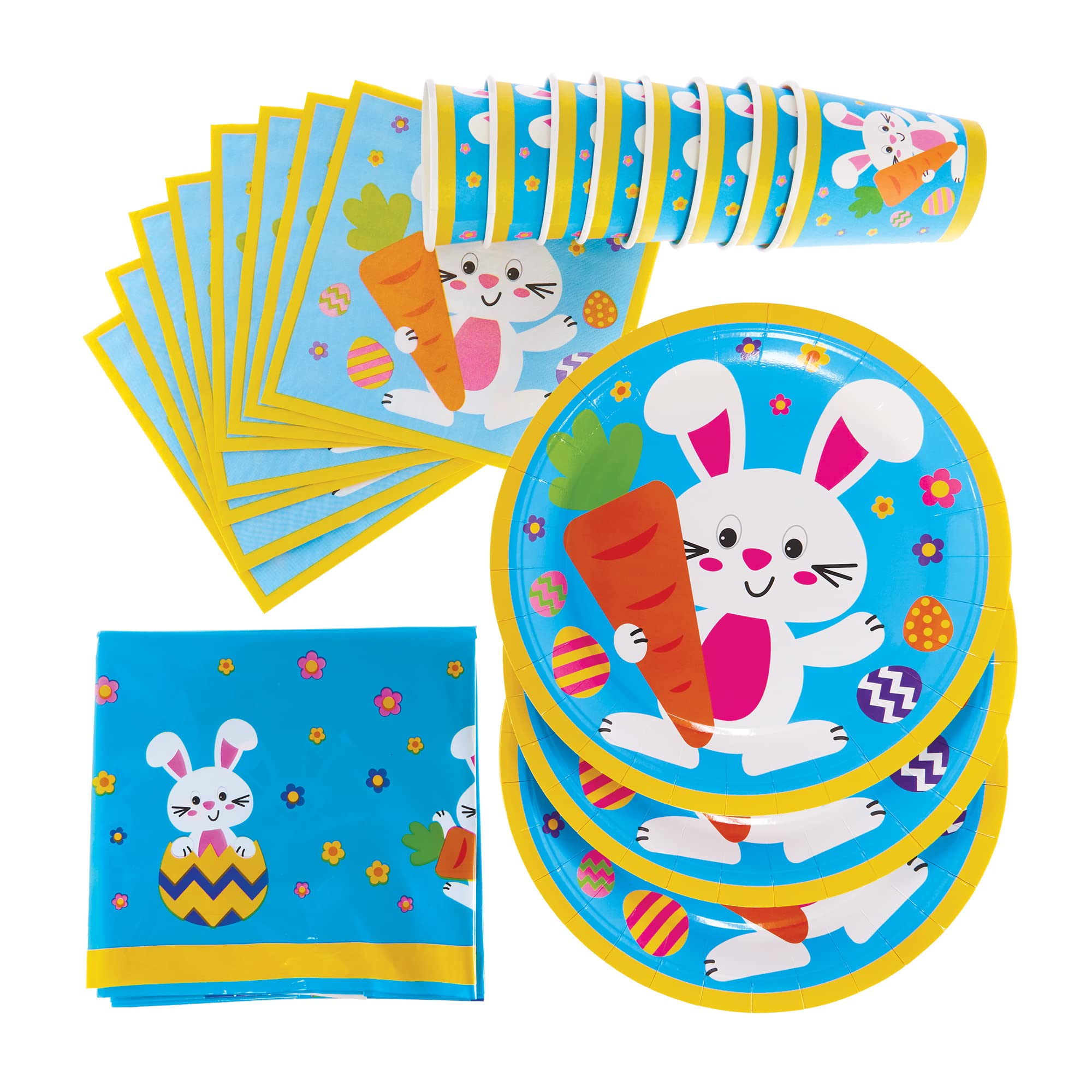 Baker Ross FX477 Easter Party Tableware Set - Pack of 25 Pieces, Easter Partyware Set for Kids Parties
