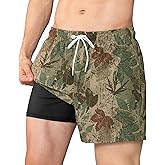 BRISIRA Mens Swim Trunks 5 inch Swim Shorts Quick Dry Stretch Bathing Suits with Compression Liner Board Shorts Pockets