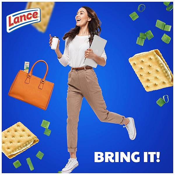 LANCE SANDWICH CRACKERS, CAPTAIN’S WAFERS CREAM CHEESE AND CHIVES, 10 PACKS, 6 SANDWICHES EACH