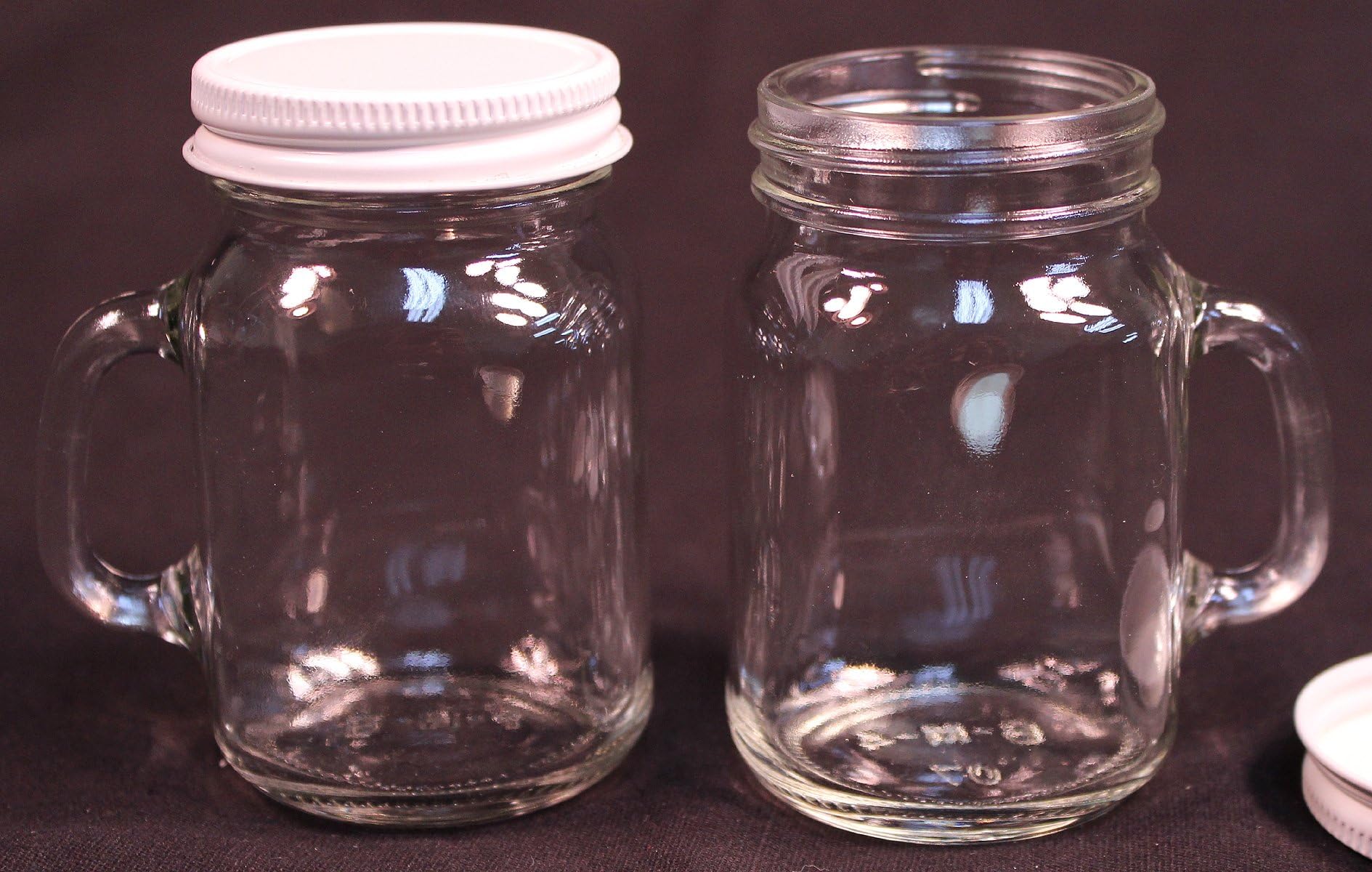 4 Oz Mini Drink Mugs w/ White Lids - For Favors, Canning, Candles, Drinking -6 Pc