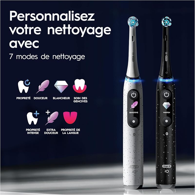 Brosse à Dents Electrique iO 10, 3 Brossettes de Rechange, Noire