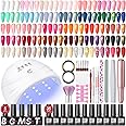 53pcs Gel Nail Polish Kit with U V light and Drill Starter Kit 35 Colors Gel Polish Set 5pcs Top Base Coat Nail Art Supplies French Nail Manicure Kit DIY at Home for Women