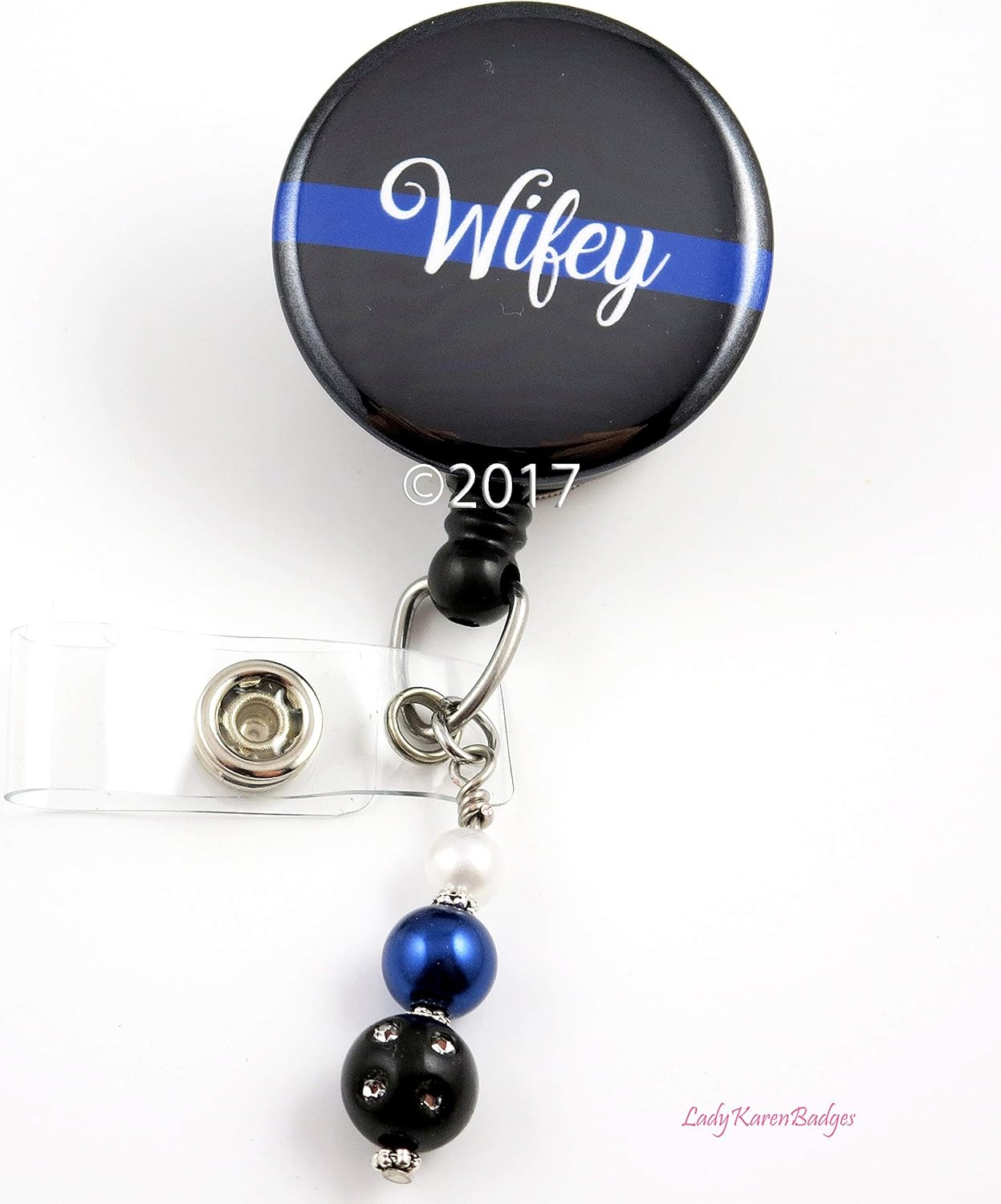 Amazon Com Wifey Police Department Blue Line Nurse Badge Reel Retractable Id Badge Holder Nurse Badge Badge Clip Badge Reels Pediatric Rn Name Badge Holder Office Products