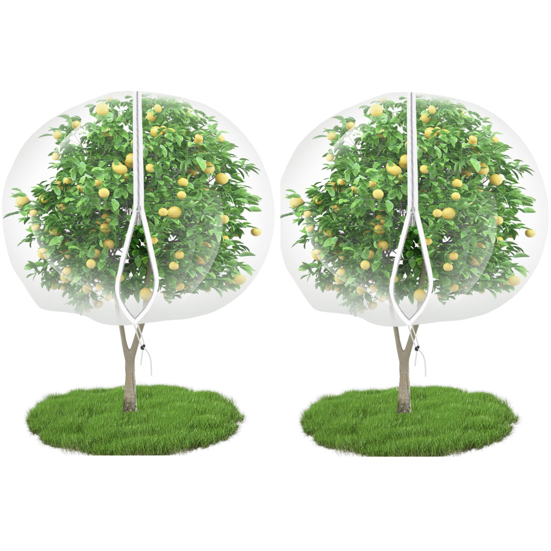 Photo 1 of Fruit Tree Netting for Squirrels and Birds with Drawstring, 10'*12' Large Insect Bird Netting Pest Barrier for Garden Protection (White, 2pc)