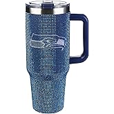 The Memory Company Officially Licensed NFL Game Day Tumbler - 40oz Stainless Steel Double-Wall Insulated Team Color Bling Cup with Team Logo, NFL Licensed Sports Travel Mug with Lid & Straw