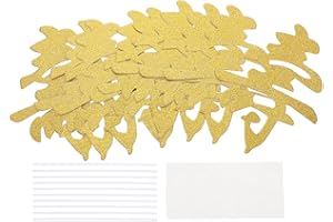 SEWACC 50pcs Gold Paper Cake Insert Toppers DIY Birthday Dessert Picks Longevity Cake Decorations for Party