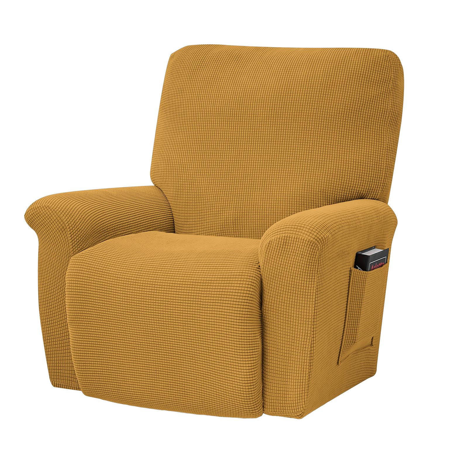 Photo 1 of Qubjus Recliner Chair Covers Stretch Sofa Slipcover 4 Pieces Sofa Cover Furniture Protector Soft Classic Elastic Couch Covers with Pocket, Gold