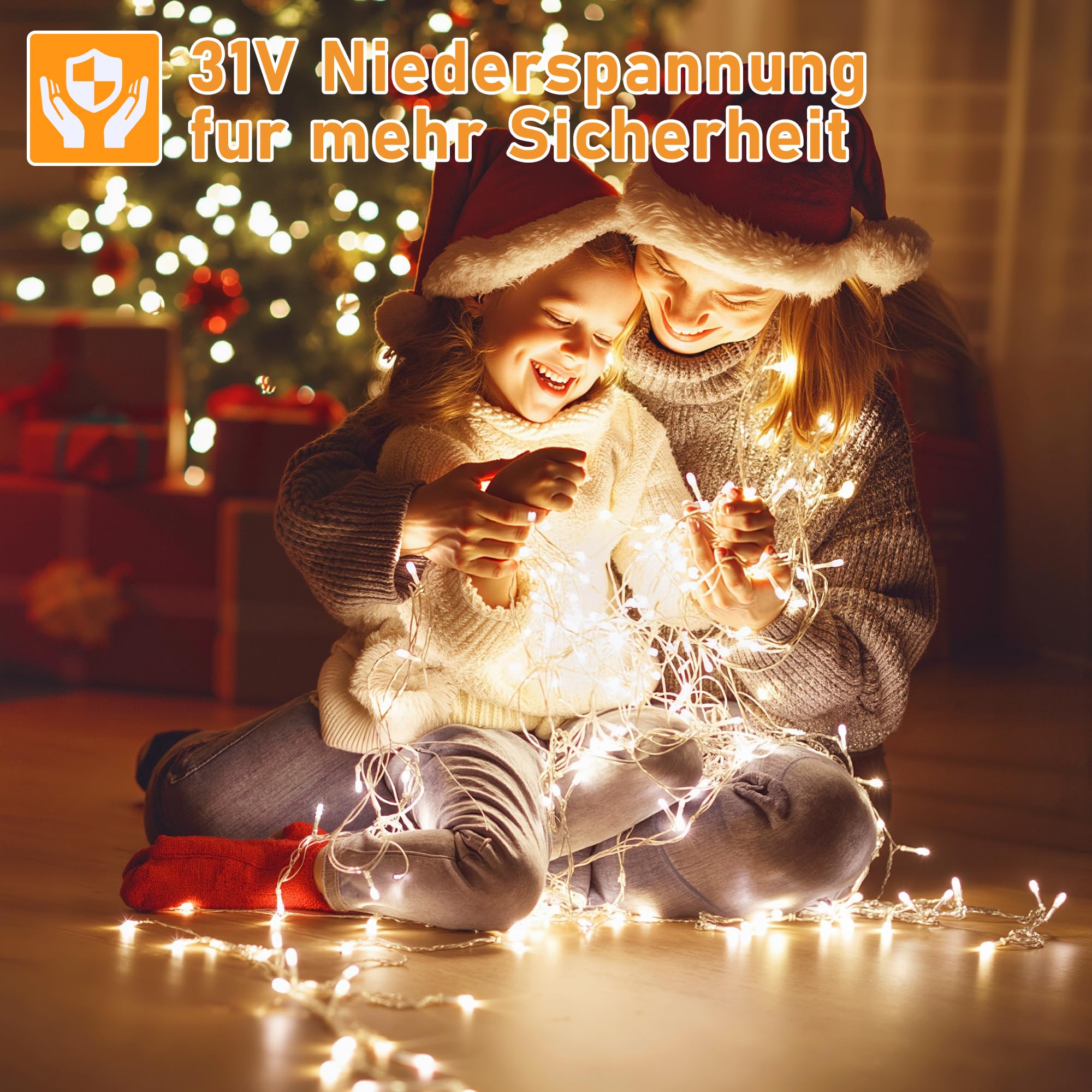 HeiPard Eisregen Lichterkette Außen 12m 486 LED Weihnachtsbeleuchtung Außen mit Stecker, 8 Leuchtmodi, Fernbedienung, Timer, Wasserdicht Lichtervorhang Aussen für Dachrinne, Geländer, Vorbau, Fenster 7